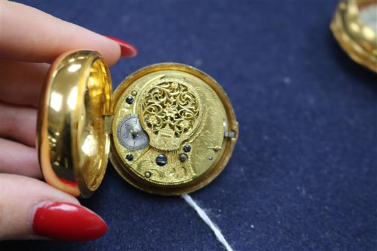 An early 19th century gilt metal pair cased keywind verge pocket watch by Edward Palmer.